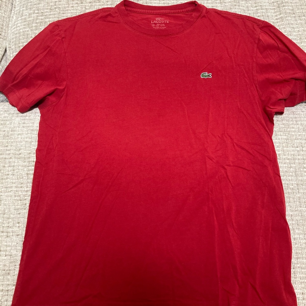 Men’s Solid Red Lacoste T Shirt